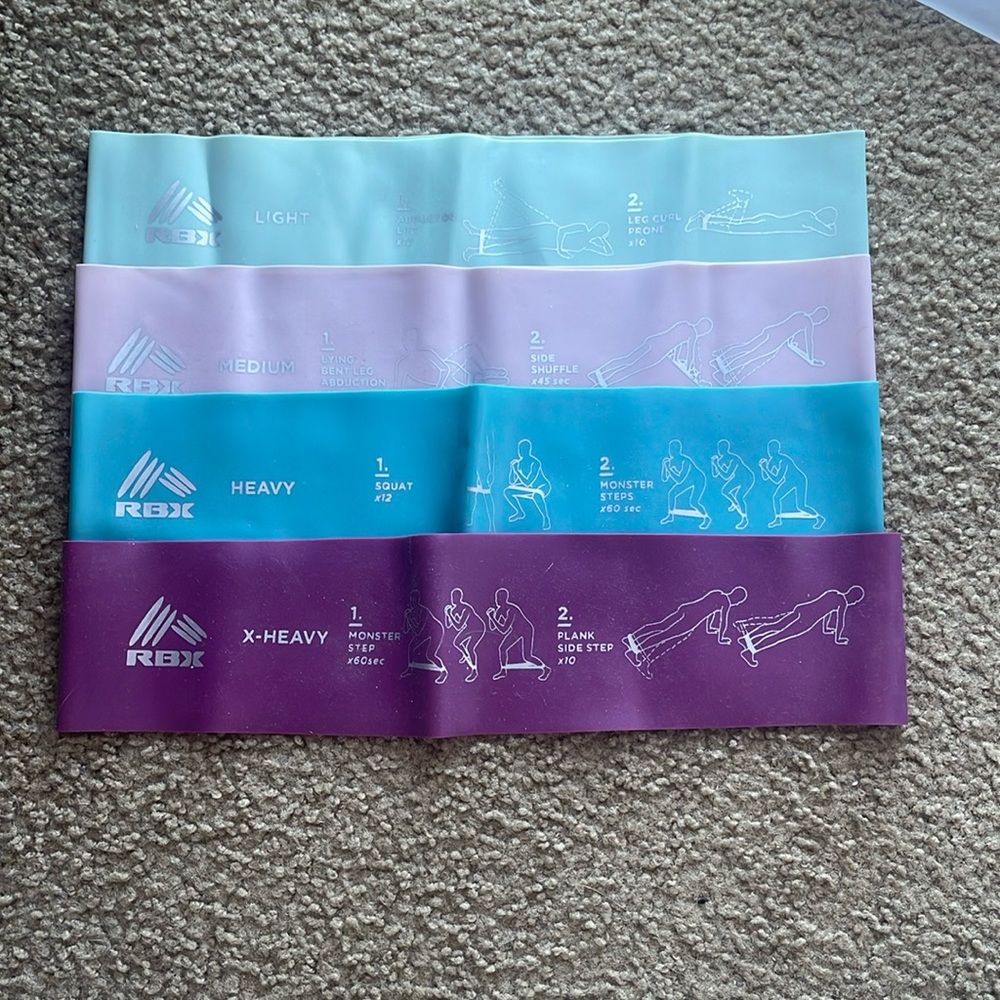 RBX resistance bands- 4 different resistance